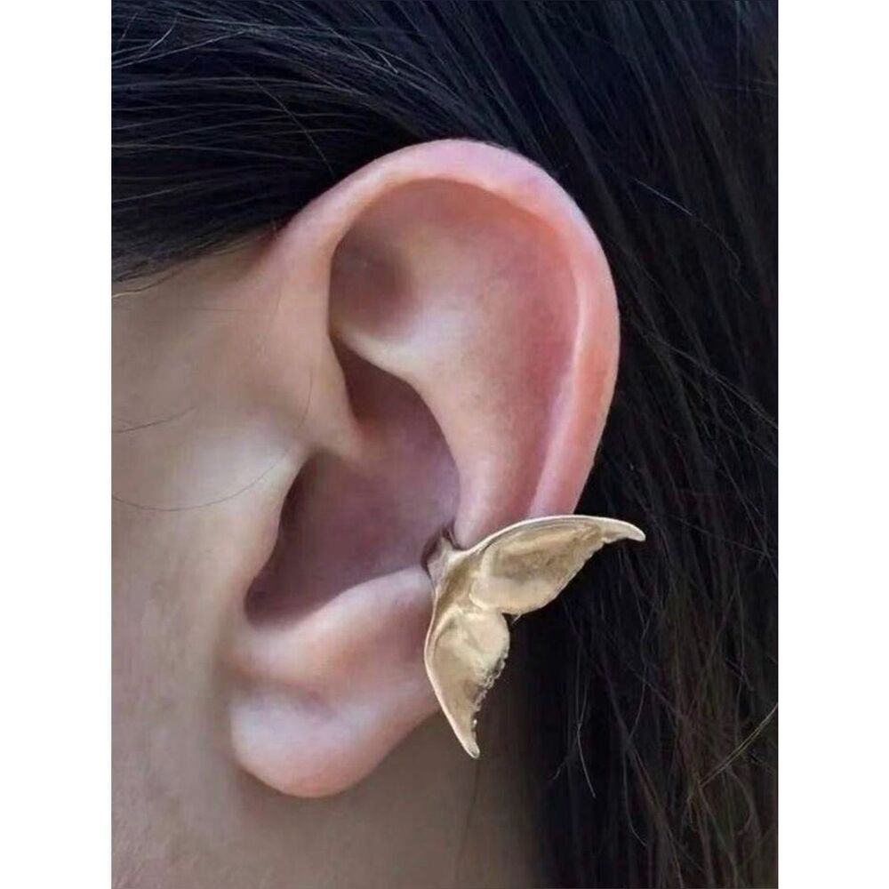 Gold Whale Tail Ear Cuff A1973